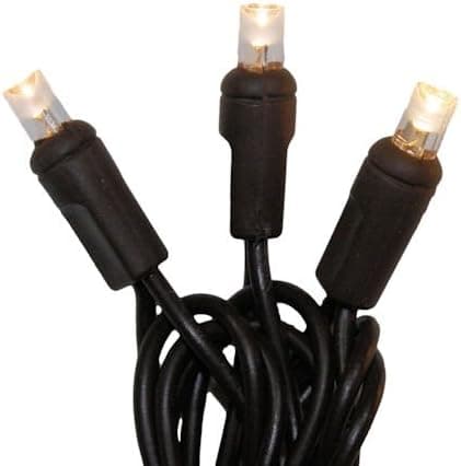 Sival LED Christmas Light String 70 Warm White Wide Angle Lights on Brown Wire