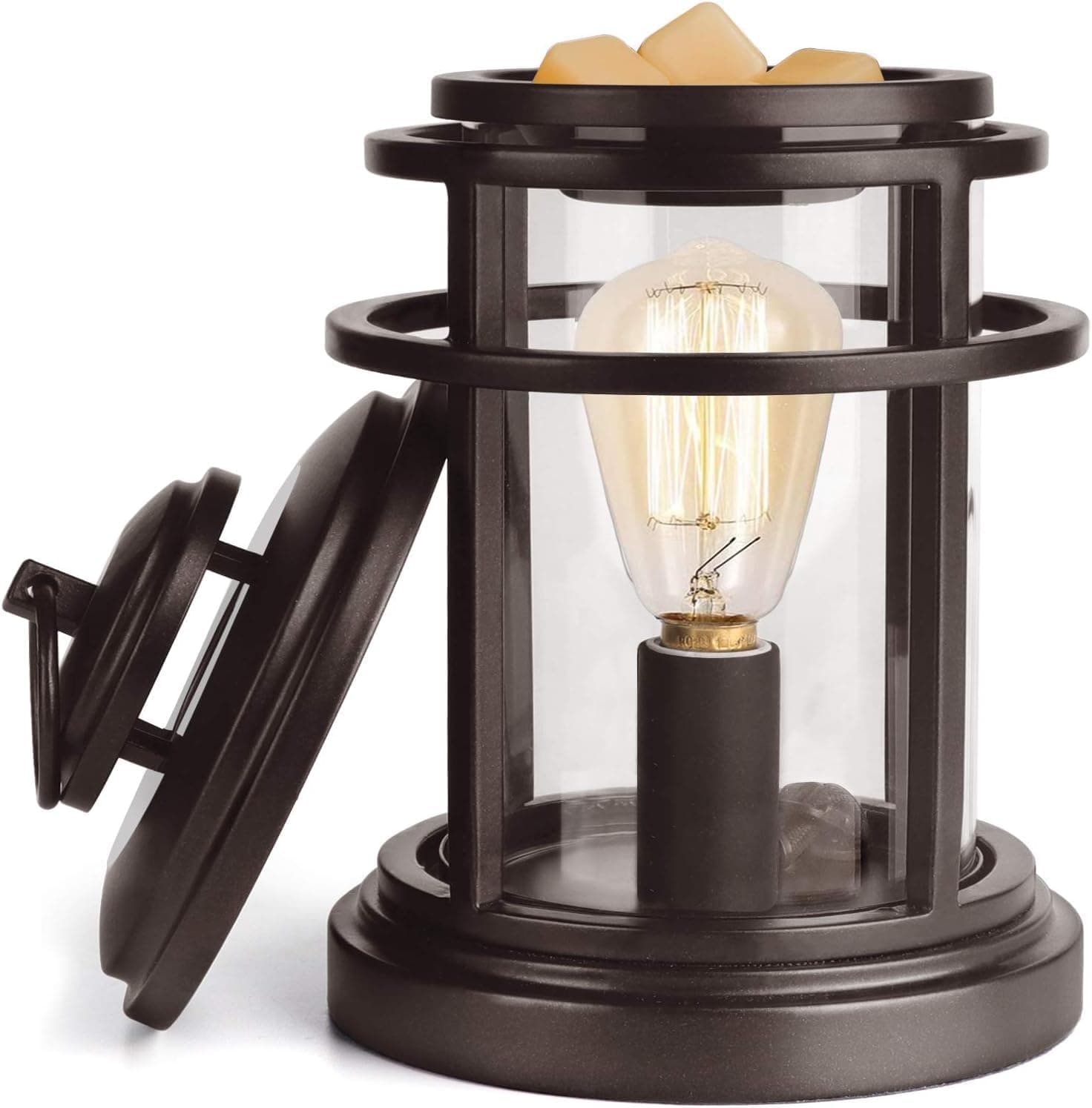 SALKING Electric Wax Warmer, Metal Wax Melt Warmer for Scented Wax with 2 Edison Bulbs