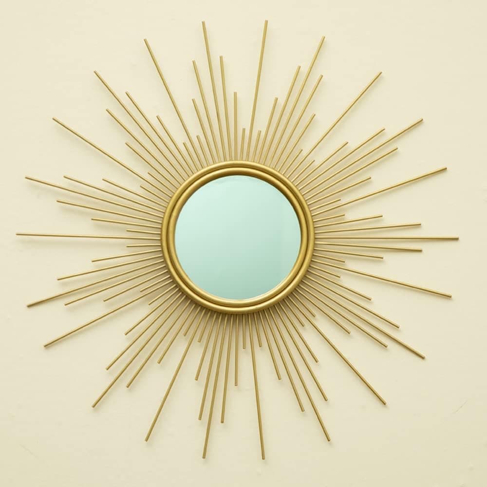 MAIKAILUN Sunburst Mirror, 24" Boho Mirror, Gold Sun Decorative Wall Mirror