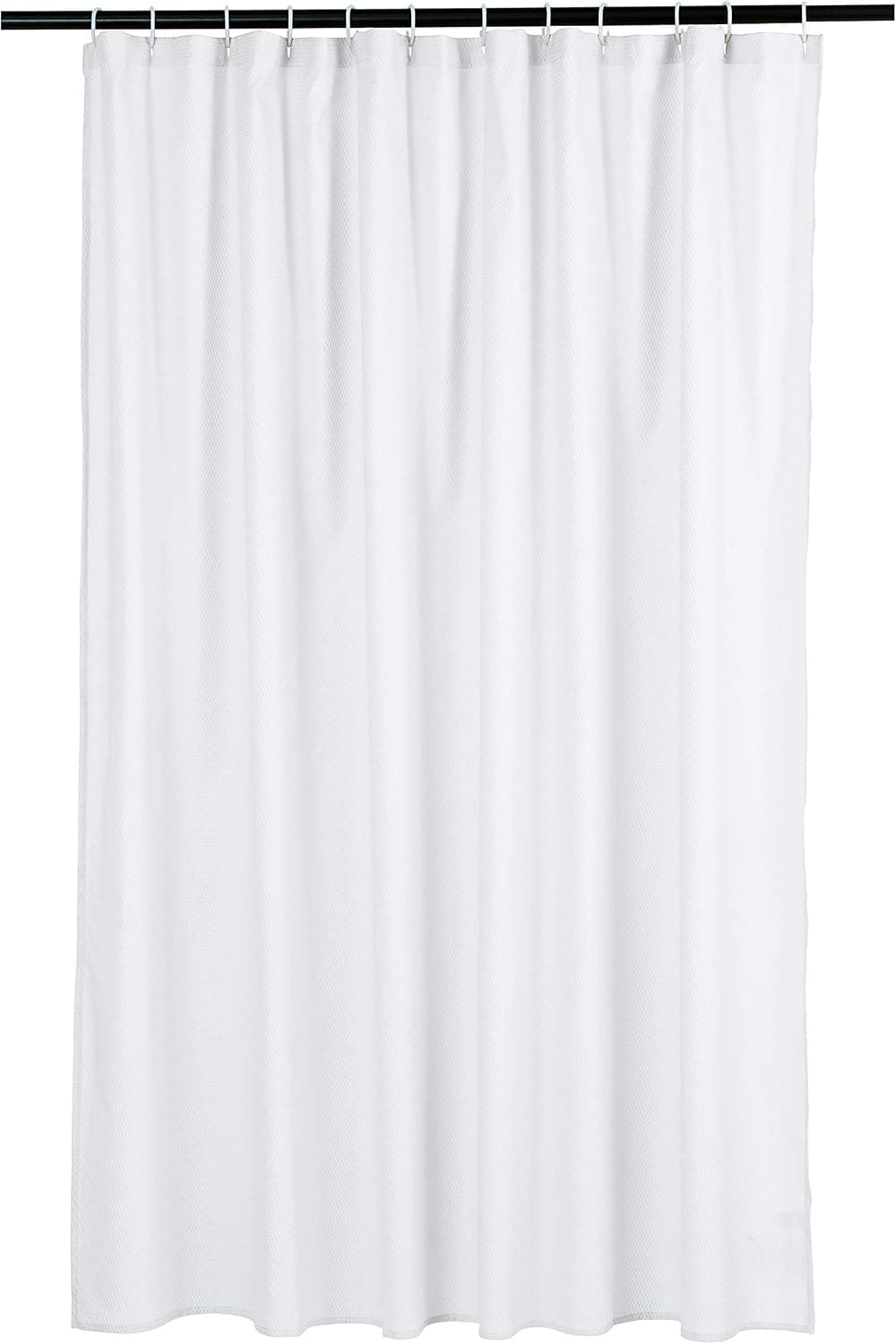 Amazon Basics Lightweight Super Soft Easy Care Microfiber Waffle Texture Shower Curtain, 72" x 72", White