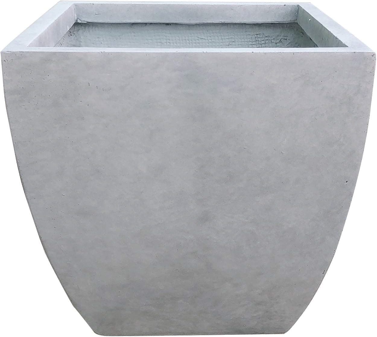 Kante 15" D Modern Square Natural Concrete Planters, Lightweight Outdoor Indoor Planter Pots with Drainage Holes for Patio, Backyard, Living Room, Natural Concrete