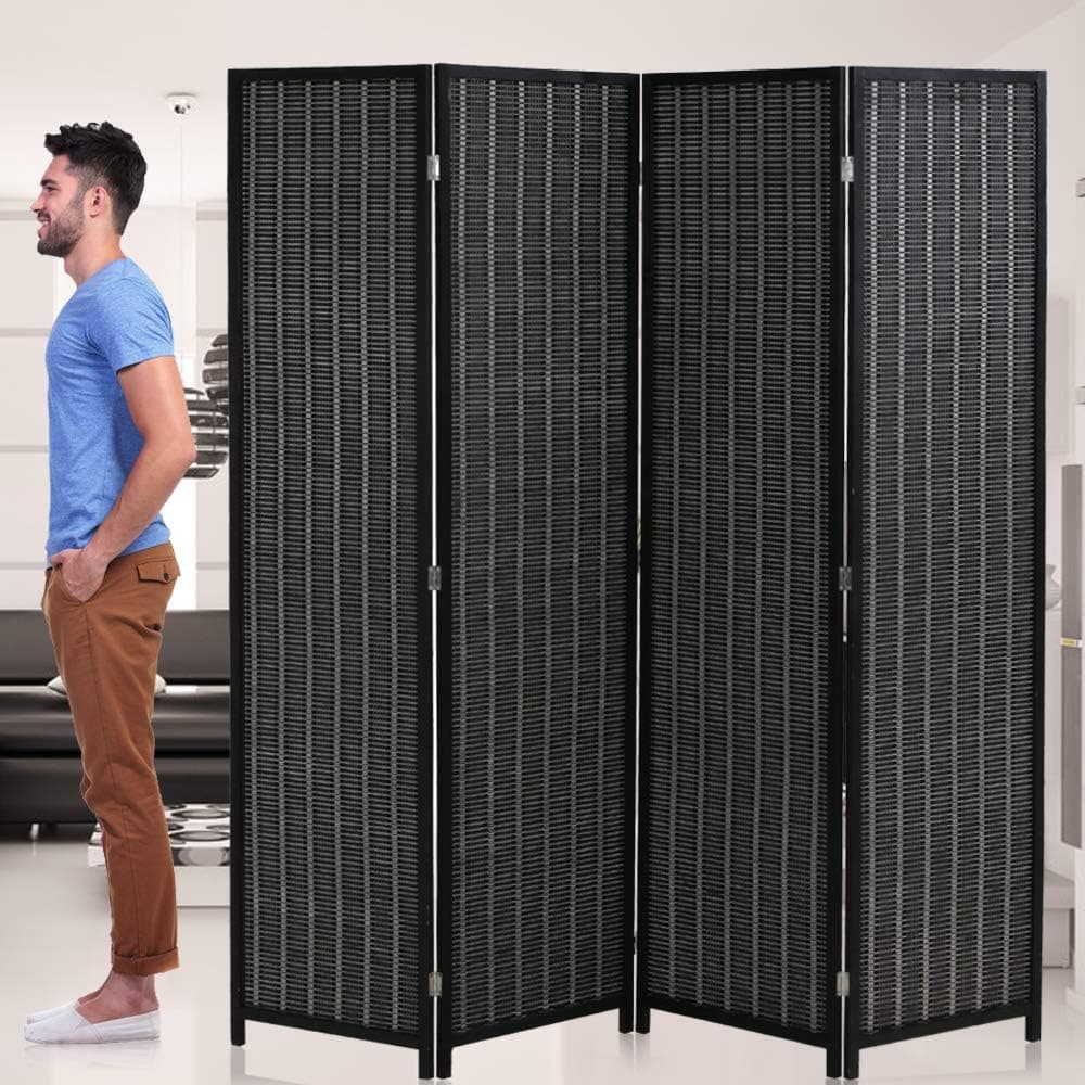 Bamboo Mesh Room Divider, 4 Panel Privacy Screen