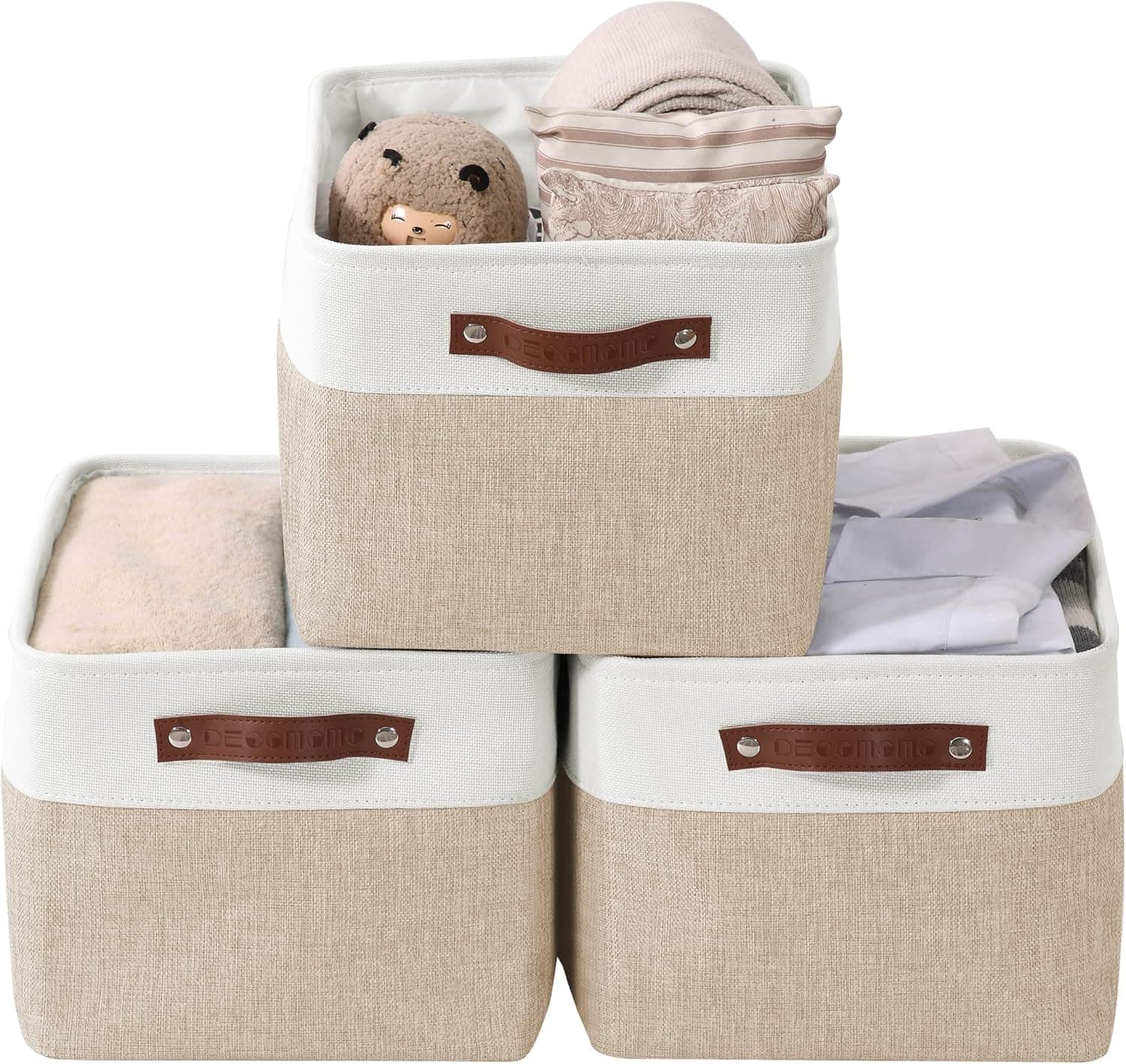 Decorative Woven Storage Baskets, Set of 4 Shelf Baskets