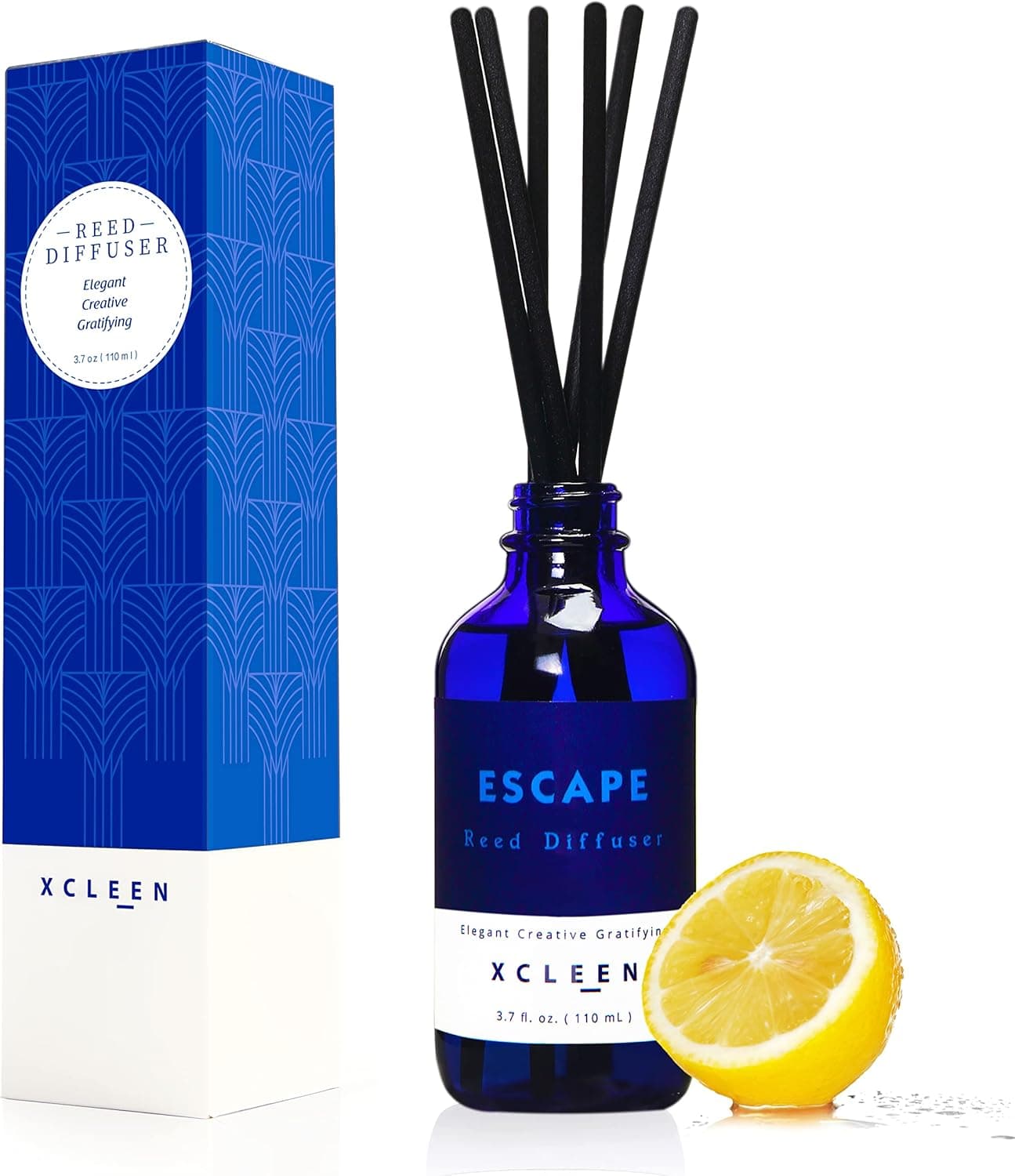 Xcleen Reed Diffusers Set, 3.7 Oz, 6 Reed Diffuser Sticks, Hyacinth Peony & Citrus