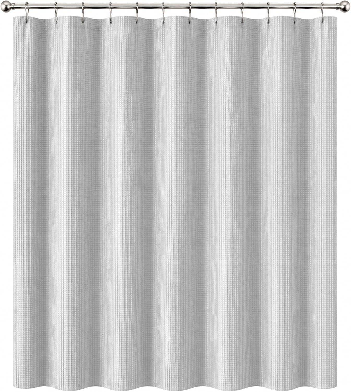 Dainty Home Hotel Style Waffle Weave Shower Curtain, Textured Fabric, 72 x 70 Inch