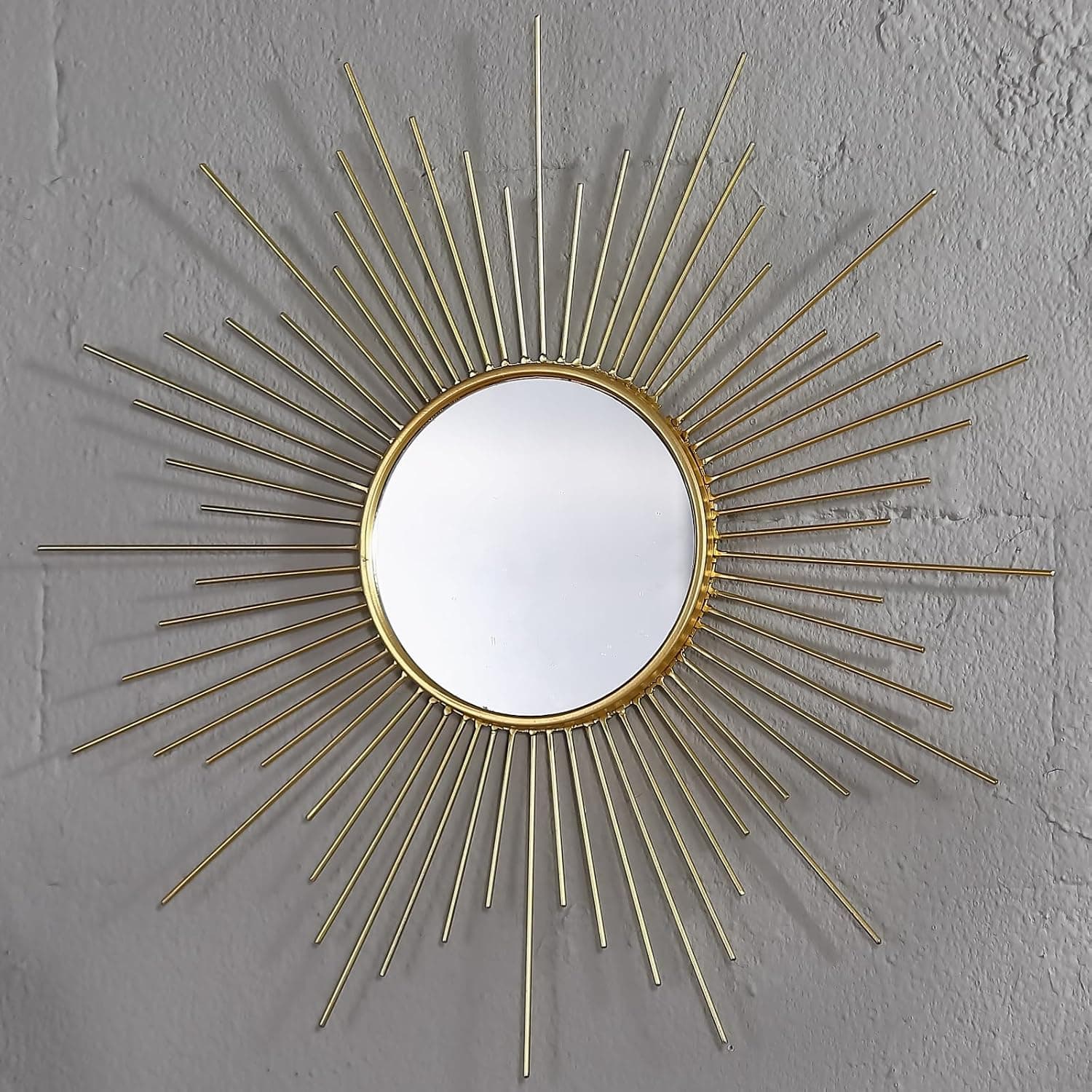 MOCOME 24'' Large Gold Sunburst Mirror, Metal Starburst Mid-Century Modern