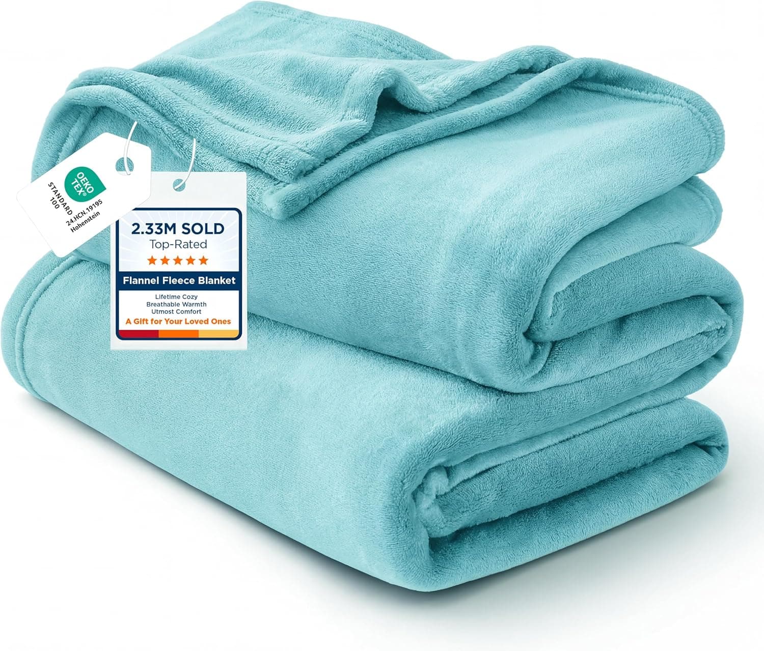 Bedsure GentleSoft Fleece Throw Blanket for Couch, River Blue, 50x60 Inches